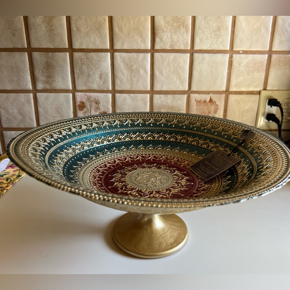 Fruit Bowl ~ Turkish Hand Crafted Large Decorated Glass  Bowl - Picture 5 of 9